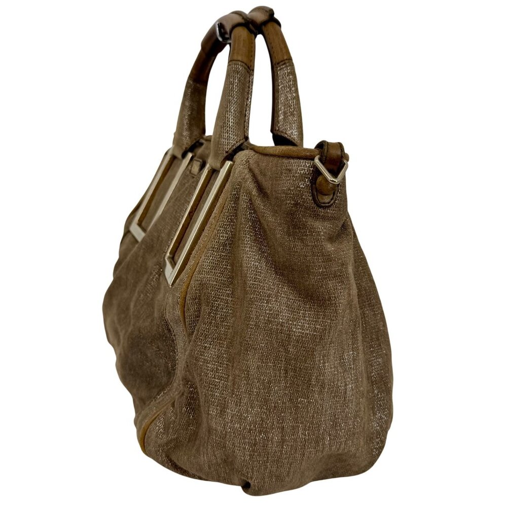 VTG Chloé Shimmer Suede Satchel Handbag | Indie Sleaze Office Siren Mob Wife Y2K - Picture 5 of 16